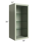 Midtown Pistachio Green Shaker 18x36 Wall Cabinet (No Door) To Be Used With A Glass Door