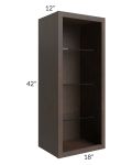 Tuscan Kona Brown 18x42 Wall Cabinet (No Door) To Be Used With A Glass Door