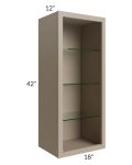 Tuscan Oyster 18x42 Wall Cabinet (No Door) To Be Used With A Glass Door