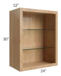 Midtown Timber Shaker 24x30 Wall Cabinet (No Doors) To Be Used With Glass Doors