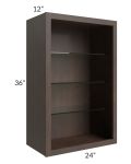 Tuscan Kona Brown 24x36 Wall Cabinet (No Doors) To Be Used With Glass Doors