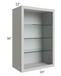 Tuscan Painted Grey 24x36 Wall Cabinet (No Doors) To Be Used With Glass Doors