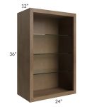 Midtown Mocha Shaker 24x36 Wall Cabinet (No Doors) To Be Used With Glass Doors