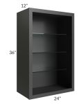 Midtown Black Shaker 24x36 Wall Cabinet (No Doors) To Be Used With Glass Doors