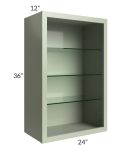 Midtown Pistachio Green Shaker 24x36 Wall Cabinet (No Doors) To Be Used With Glass Doors
