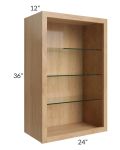 Midtown Timber Shaker 24x36 Wall Cabinet (No Doors) To Be Used With Glass Doors