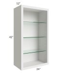 Midtown Cloud Shaker 24x42 Wall Cabinet (No Doors) To Be Used With Glass Doors