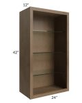Midtown Mocha Shaker 24x42 Wall Cabinet (No Doors) To Be Used With Glass Doors