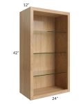 Midtown Timber Shaker 24x42 Wall Cabinet (No Doors) To Be Used With Glass Doors