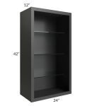 Vienna Black 24x42 Wall Cabinet (No Doors) To Be Used With Glass Doors
