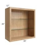 Midtown Timber Shaker 30x30 Wall Cabinet (No Doors) To Be Used With Glass Doors