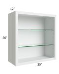 Union White 30x30 Wall Cabinet (No Doors) To Be Used With Glass Doors
