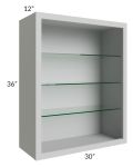 Tuscan Painted Grey 30x36 Wall Cabinet (No Doors) To Be Used With Glass Doors