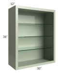Midtown Pistachio Green Shaker 30x36 Wall Cabinet (No Doors) To Be Used With Glass Doors