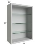 Tuscan Painted Grey 30x42 Wall Cabinet (No Doors) To Be Used With Glass Doors