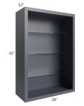 Vienna Indigo 30x42 Wall Cabinet (No Doors) To Be Used With Glass Doors