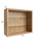 Midtown Timber Shaker 36x30 Wall Cabinet (No Doors) To Be Used With Glass Doors