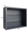 Vienna Indigo 36x30 Wall Cabinet (No Doors) To Be Used With Glass Doors
