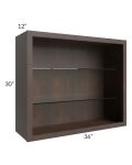 Vienna Kona Brown 36x30 Wall Cabinet (No Doors) To Be Used With Glass Doors