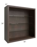 Tuscan Kona Brown 36x36 Wall Cabinet (No Doors) To Be Used With Glass Doors