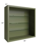 Midtown Hunter Green Shaker 36x36 Wall Cabinet (No Doors) To Be Used With Glass Doors