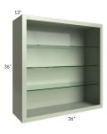 Midtown Pistachio Green Shaker 36x36 Wall Cabinet (No Doors) To Be Used With Glass Doors