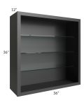 Vienna Black 36x36 Wall Cabinet (No Doors) To Be Used With Glass Doors