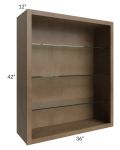 Midtown Mocha Shaker 36x42 Wall Cabinet (No Doors) To Be Used With Glass Doors