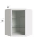 Tuscan Cloud 24x30 Corner Wall Cabinet (No Door) To Be Used With A Glass Door