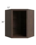 Tuscan Kona Brown 24x30 Corner Wall Cabinet (No Door) To Be Used With A Glass Door