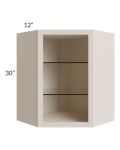 24x30 Corner Wall Cabinet (No Door) To Be Used With A Glass Door