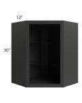 Midtown Black Shaker 24x30 Corner Wall Cabinet (No Door) To Be Used With A Glass Door