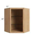 Vienna Timber 24x30 Corner Wall Cabinet (No Door) To Be Used With A Glass Door