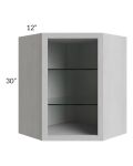 24x30 Corner Wall Cabinet (No Door) To Be Used With A Glass Door