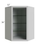 Tuscan Painted Grey 24x36 Corner Wall Cabinet (No Door) To Be Used With A Glass Door