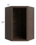 Vienna Kona Brown 24x36 Corner Wall Cabinet (No Door) To Be Used With A Glass Door