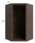 Tuscan Kona Brown 24x42 Corner Wall Cabinet (No Door) To Be Used With A Glass Door