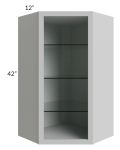 Tuscan Painted Grey 24x42 Corner Wall Cabinet (No Door) To Be Used With A Glass Door