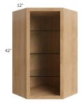 Tuscan Timber 24x42 Corner Wall Cabinet (No Door) To Be Used With A Glass Door