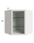 Tuscan Cloud 27x30 Corner Wall Cabinet (No Door) To Be Used With A Glass Door