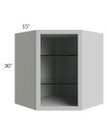Tuscan Painted Grey 27x30 Corner Wall Cabinet (No Door) To Be Used With A Glass Door