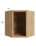 Tuscan Timber 27x30 Corner Wall Cabinet (No Door) To Be Used With A Glass Door