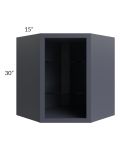 Vienna Indigo 27x30 Corner Wall Cabinet (No Door) To Be Used With A Glass Door