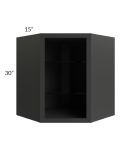 Vienna Black 27x30 Corner Wall Cabinet (No Door) To Be Used With A Glass Door