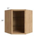 Vienna Timber 27x30 Corner Wall Cabinet (No Door) To Be Used With A Glass Door