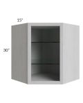 27x30 Corner Wall Cabinet (No Door) To Be Used With A Glass Door