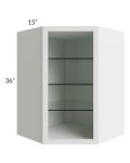 Midtown Cloud Shaker 27x36 Corner Wall Cabinet (No Door) To Be Used With A Glass Door