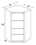 Vienna 27x36 Corner Wall Cabinet (No Door) To Be Used With A Glass Door