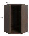 Tuscan Kona Brown 27x42 Corner Wall Cabinet (No Door) To Be Used With A Glass Door