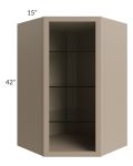 Tuscan Oyster 27x42 Corner Wall Cabinet (No Door) To Be Used With A Glass Door